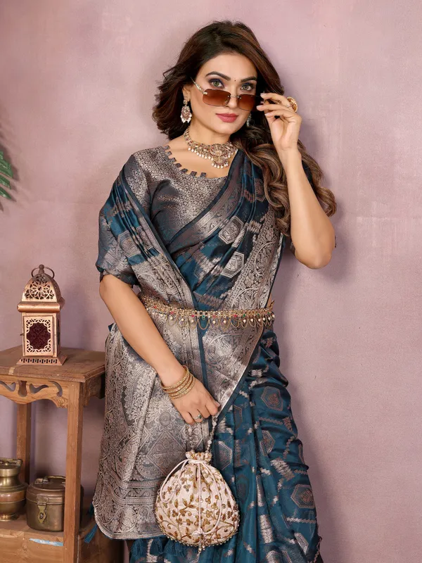 Blue_Woven_Silk_Saree_with_Traditional_Zari_Work