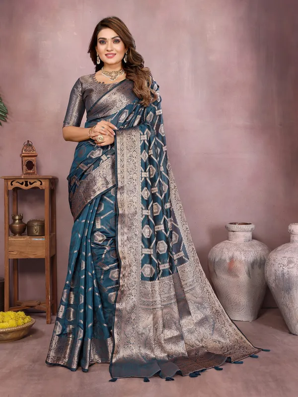 Blue_Woven_Silk_Saree_with_Traditional_Zari_Work