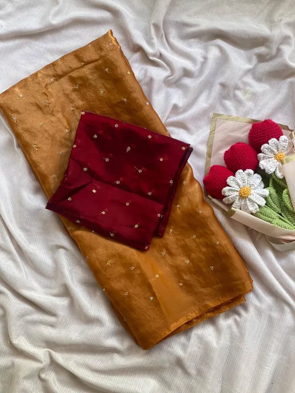 Space_Silk_Saree_With_Beautiful_3Mm_Sequin_Butties_All_Over_Saree