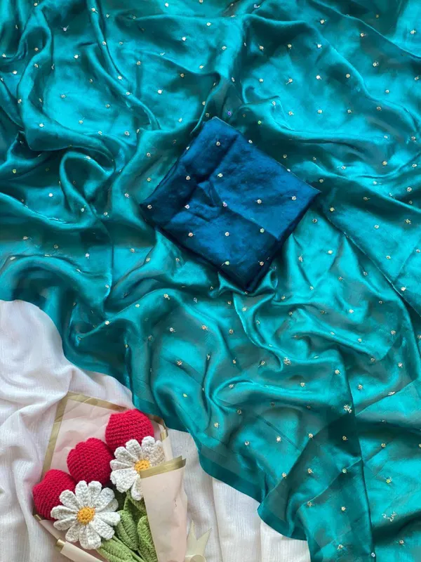 Space_Silk_Saree_With_Beautiful_3Mm_Sequin_Butties_All_Over_Saree