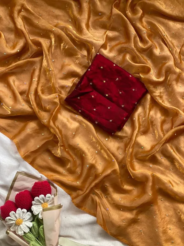 Space_Silk_Saree_With_Beautiful_3Mm_Sequin_Butties_All_Over_Saree