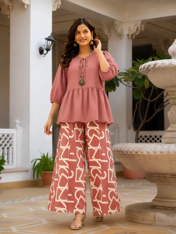Women’s_Pink_Top_with_Printed_Palazzo_Pants_Co-Ord_Set