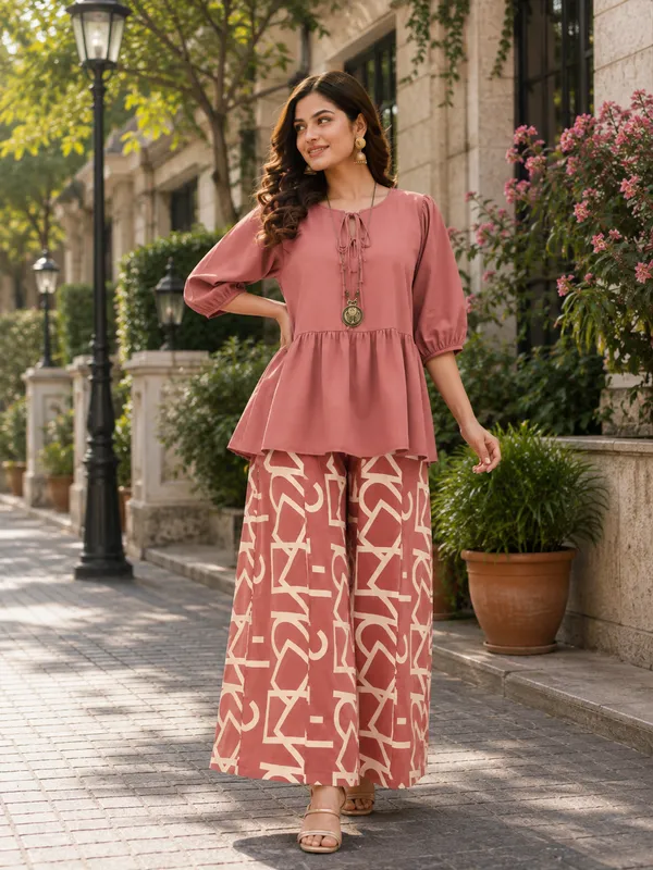 Women’s_Pink_Top_with_Printed_Palazzo_Pants_Co-Ord_Set