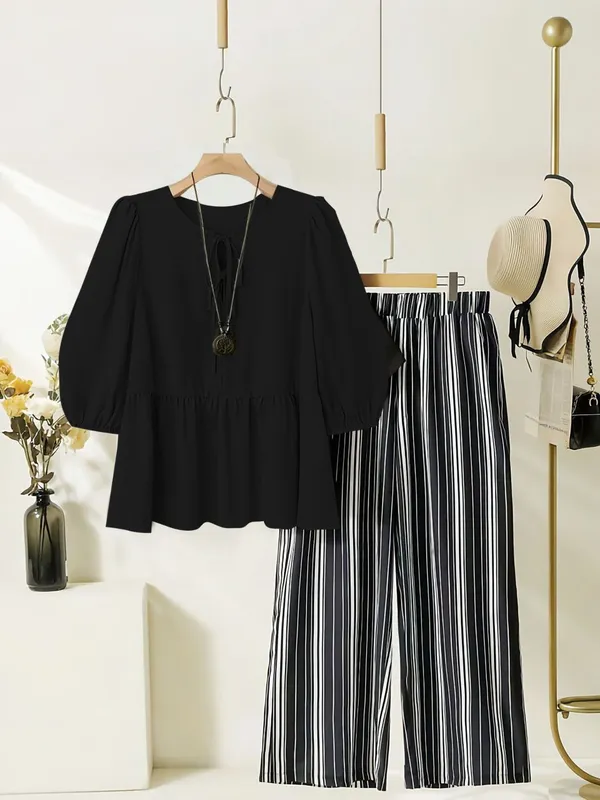 Women’s_Black_Peplum_Top_with_Printed_Palazzo_Pants_Co-Ord_Set