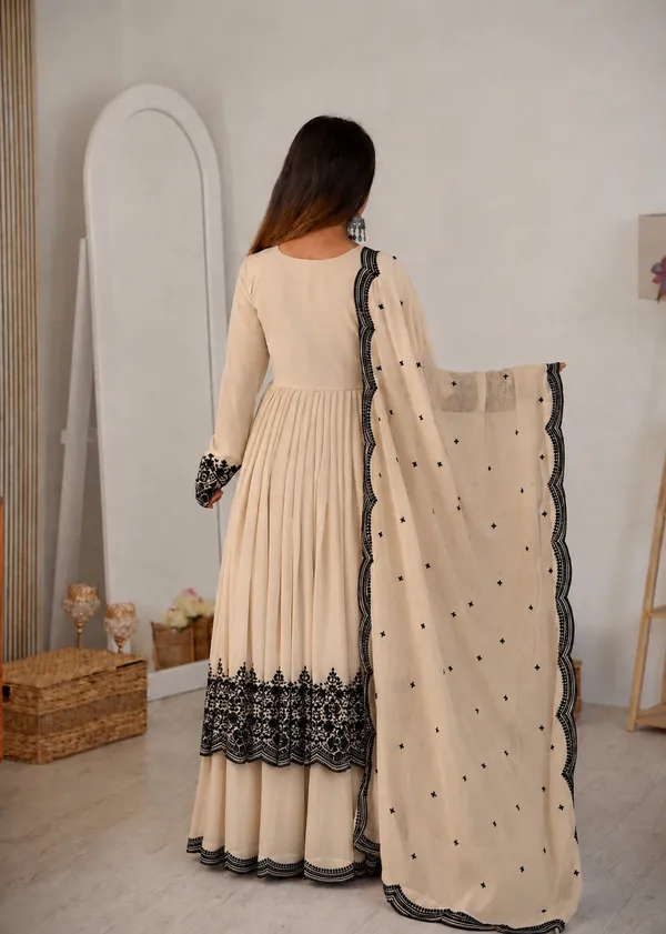 Beige_Georgette_Embroidered_Anarkali_Sharara_Set_For_Women