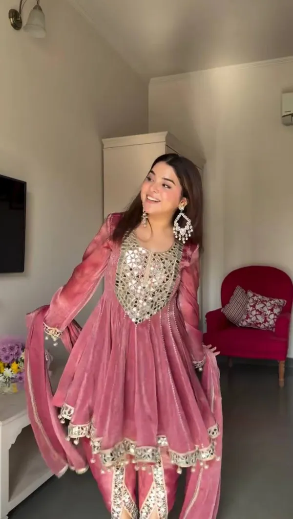Pink_Silk_Mirror_Work_Embroidered_Anarkali_Suit_Set_For_Women