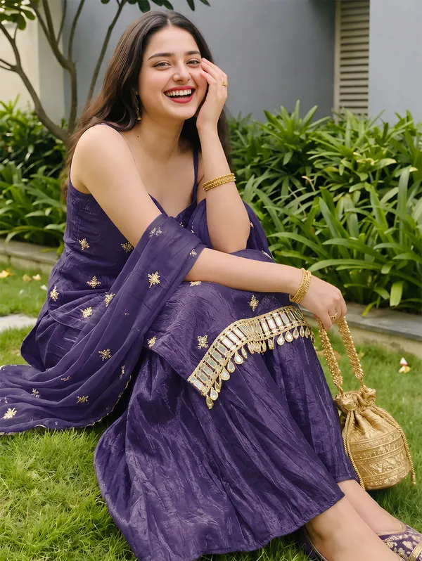 Purple_Silk_Embroidered_Mirror_Belt_Sharara_Set_For_Women