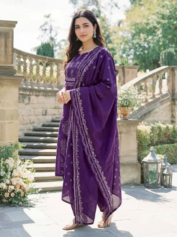 Women’s_Purple_Embroidered_Kurta_Pant_Set_with_Matching_Dupatta