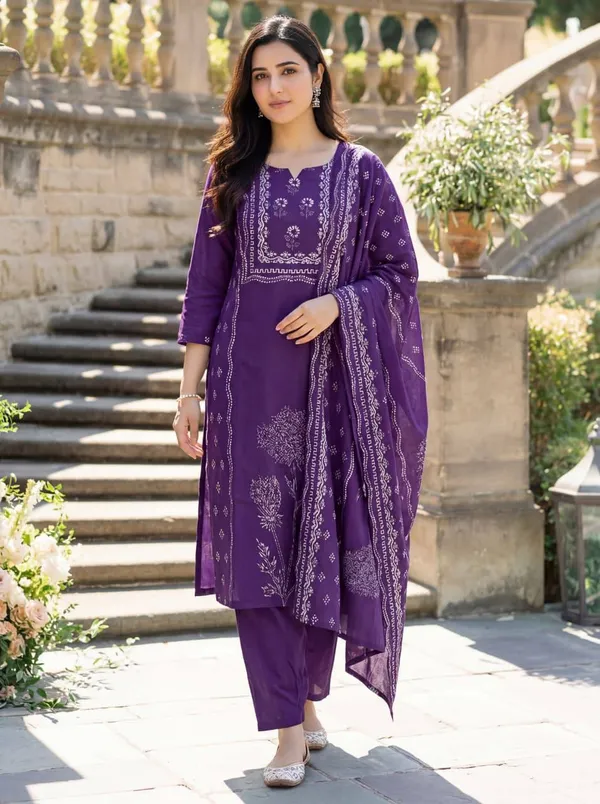 Women’s_Purple_Embroidered_Kurta_Pant_Set_with_Matching_Dupatta