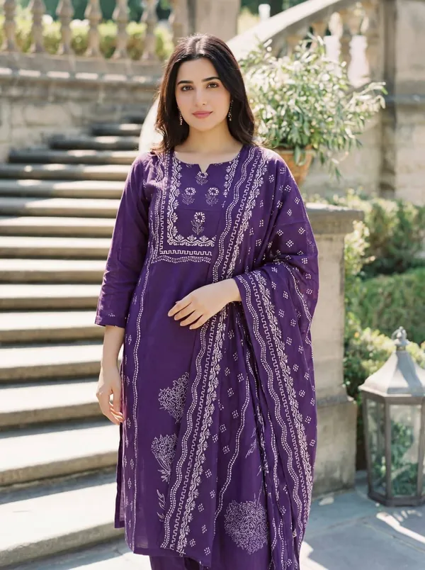 Women’s_Purple_Embroidered_Kurta_Pant_Set_with_Matching_Dupatta