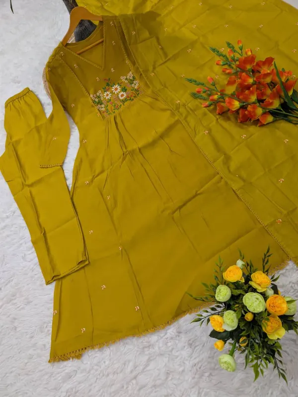Women’s_Mustard_Yellow_Embroidered_Kurta_Pant_Set_with_Dupatta