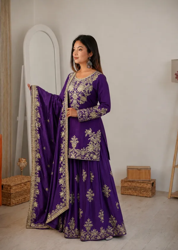 Purple_Silk_Zari_Embroidered_Sharara_Suit_For_Women