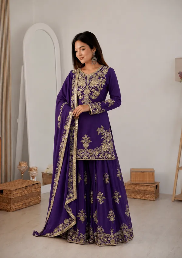 Purple_Silk_Zari_Embroidered_Sharara_Suit_For_Women