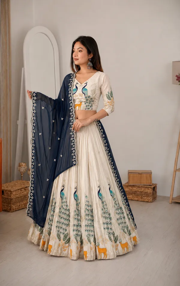 Off_White_Chinon_Flared_Lehenga_Choli_For_Women