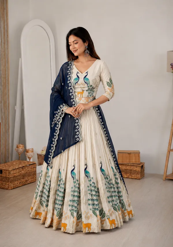 Off_White_Chinon_Flared_Lehenga_Choli_For_Women