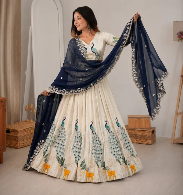 Off_White_Chinon_Flared_Lehenga_Choli_For_Women