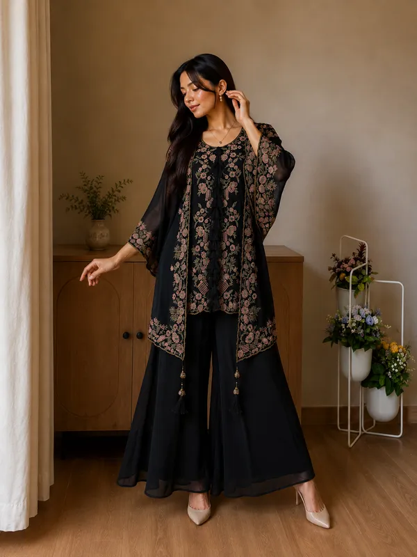 Black_Floral_Embroidered_Kurta_Palazzo_Set_with_Dupatta