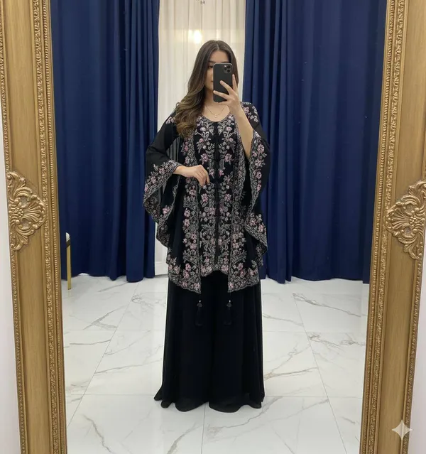 Black_Floral_Embroidered_Kurta_Palazzo_Set_with_Dupatta