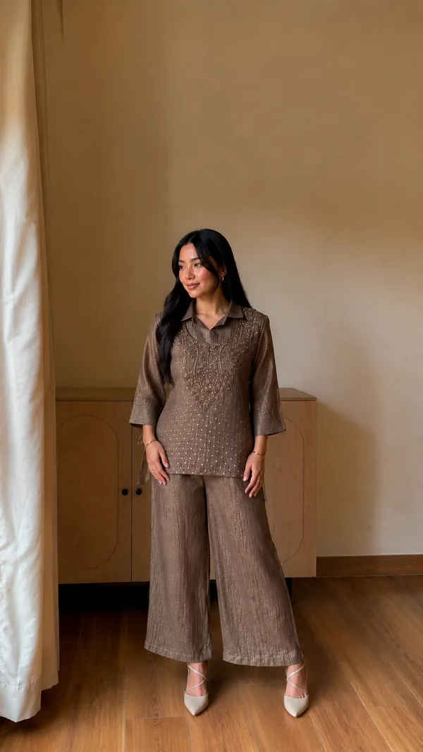 Women’s_Brown_Hand_Work_Embroidered_Kurta_Palazzo_Set