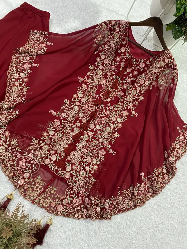 Maroon_Floral_Embroidered_Kurta_Palazzo_Set_with_Dupatta