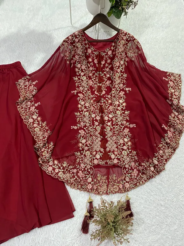 Maroon_Floral_Embroidered_Kurta_Palazzo_Set_with_Dupatta