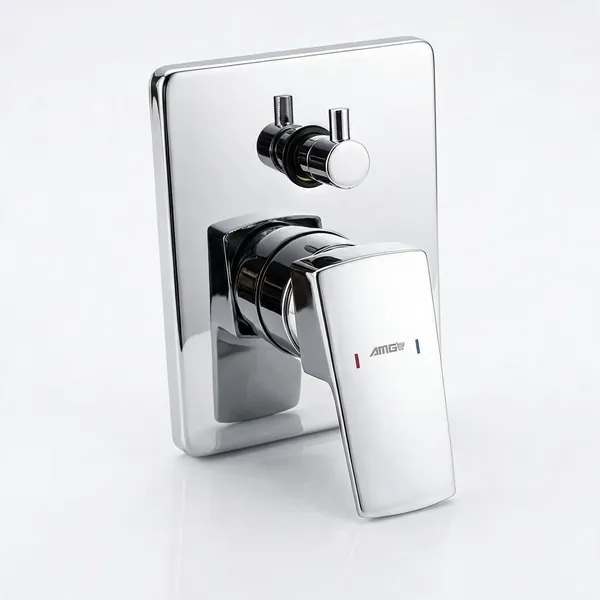 AMG_SQUER_PRIME_BRASS_Single_Lever_5_Way_3_Inlet_Diverter_Tic_Tac_Complete_Set_Bathroom_Shower_System_Bathroom_Mixer_Chrome_Finish
