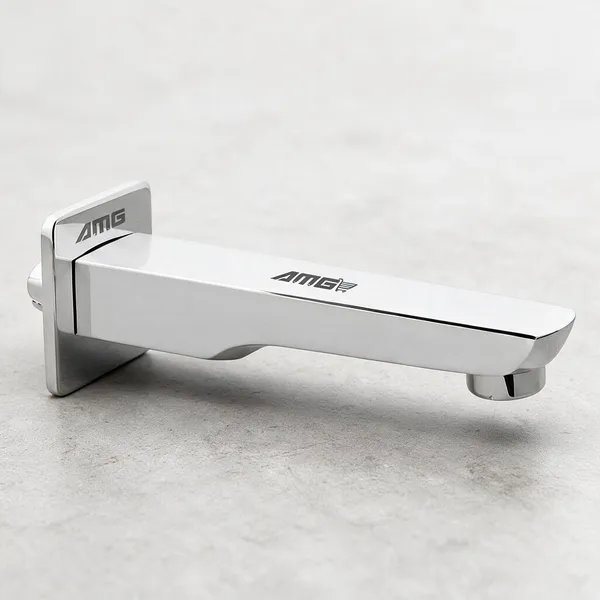 AMG_SQUER_Brass_Bath_Tub_Spout_With_Wall_Flange_High_Flow_Chrome_Pack_Of_1