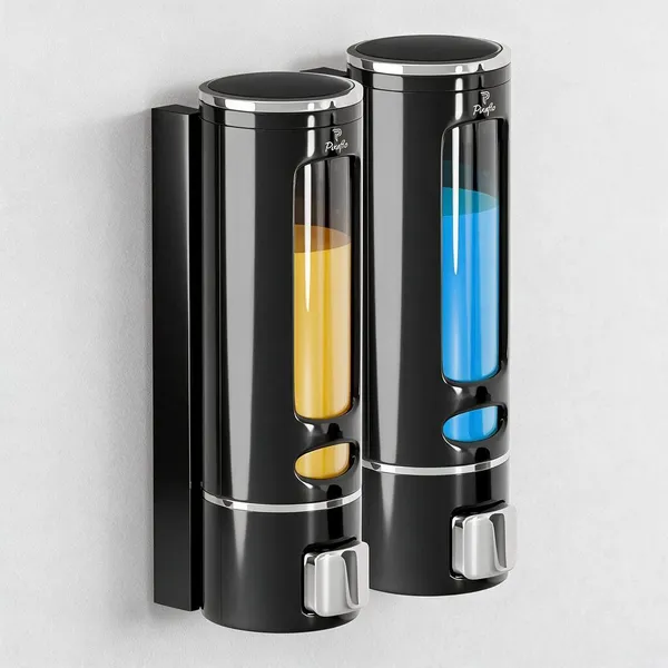 AMG_Plastic__Liquid_Sanitizer_Shower_Gel_Dish_Wash_Soap_Dispenser_For_Bathroom_Kitchen_400_Ml_Capacity_Wall_Mounted_Black_Pack_Of_2