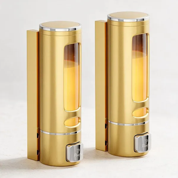 AMG_Liquid_Sanitizer_Shower_Gel_Dish_Wash_Soap_Dispenser_For_Bathroom_Kitchen_400_Ml_Capacity_Wall_Mounted_Gold_Pack_Of_2