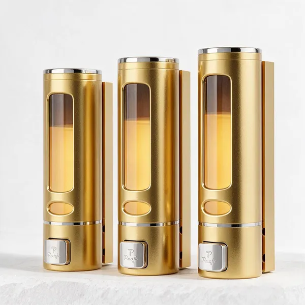 AMG__Liquid_Sanitizer_Shower_Gel_Dish_Wash_Soap_Dispenser_For_Bathroom_Kitchen_400_Ml_Capacity_Wall_Mounted_Gold_Pack_Of_3