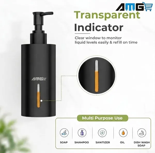 Amg_Liquid_Soap_Dispenser_for_Bathroom/Stainless_Steel_Shampoo_Dispenser/Round_Hand_wash_Dispenser/Bathroom_Accessories_-_Pack_of_1_(Black)