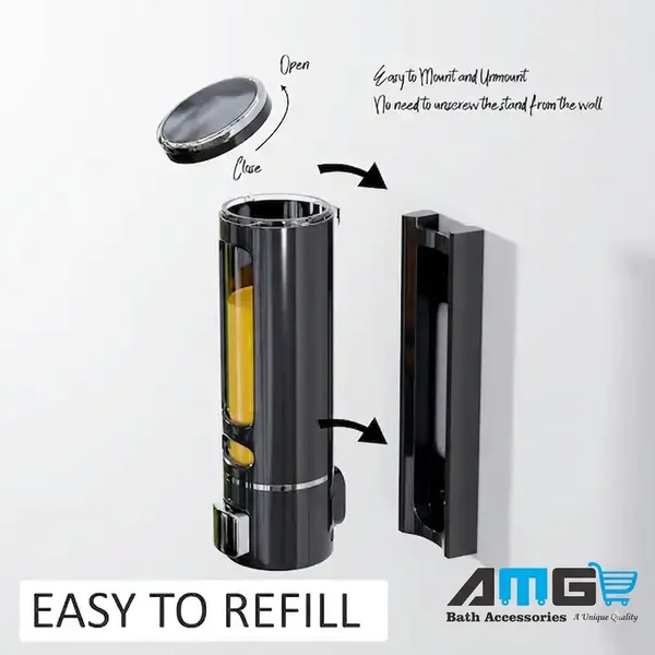 AMG_Liquid_Sanitizer_Shower_Gel_Dish_Wash_Soap_Dispenser_For_Bathroom_Kitchen_400_Ml_Capacity_Wall_Mounted_Black_Pack_Of_1_Plastic