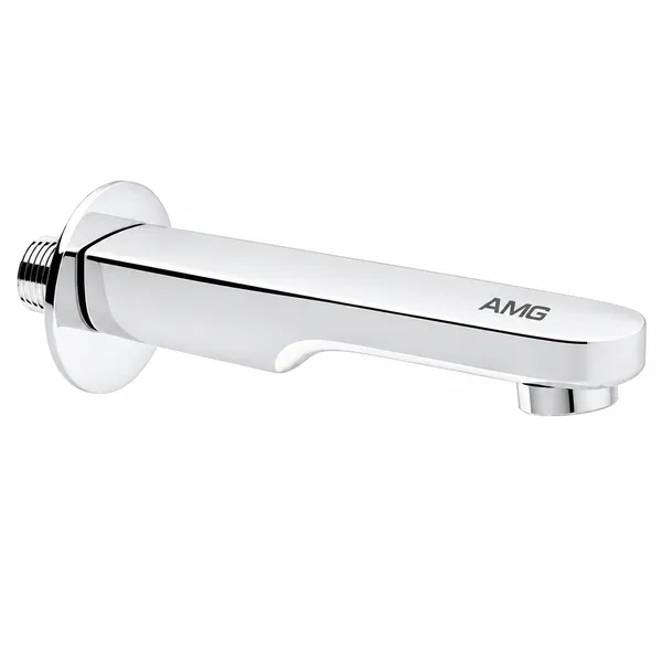 AMG_Omega_Brass_Bath_Tub_Spout_With_Wall_Flange_6_5_Inches_Long_Chrome_Pack_Of_1