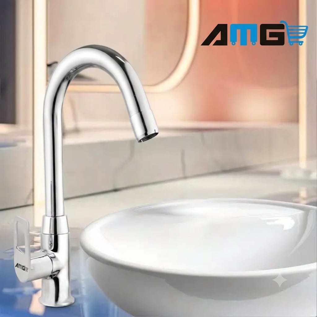 Amg_new_delux_Brass_Swan_Neck_Tap_With_360_Swivel_Spout_German_Foam_Flow_Chrome_Finish_For_Kitchen_Sink_Bathroom_Basin_10_Year_Warranty_Easy_Installation_