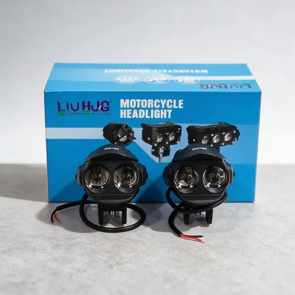 Metal_Black_Dual_Lens_Motorcycle_Headlight_Pair