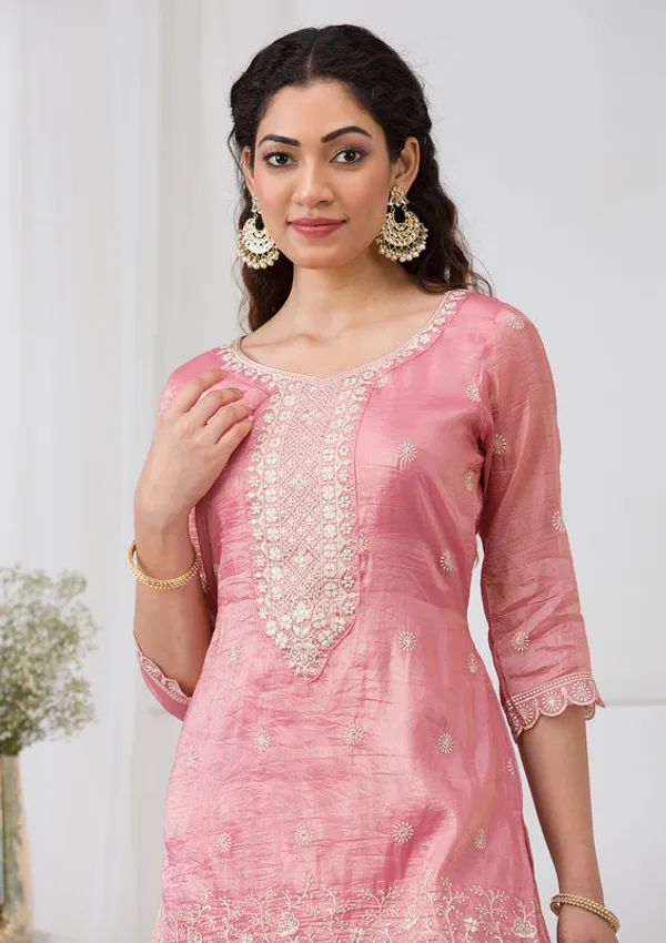 Pink_Tissue_Threadwork_Straight_Kurta_With_Sharara_And_Dupatta