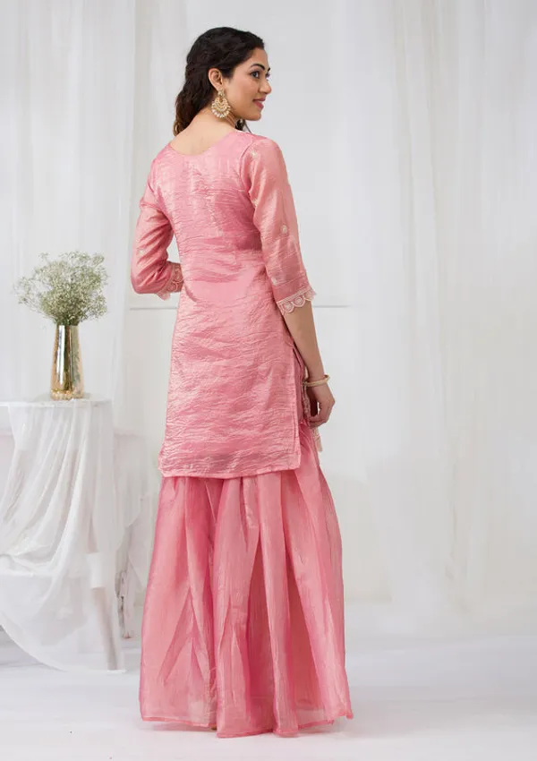 Pink_Tissue_Threadwork_Straight_Kurta_With_Sharara_And_Dupatta