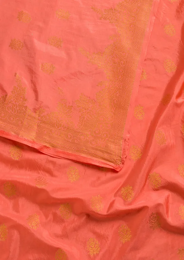 Peach_Zariwork_Raw_Silk_Dupatta