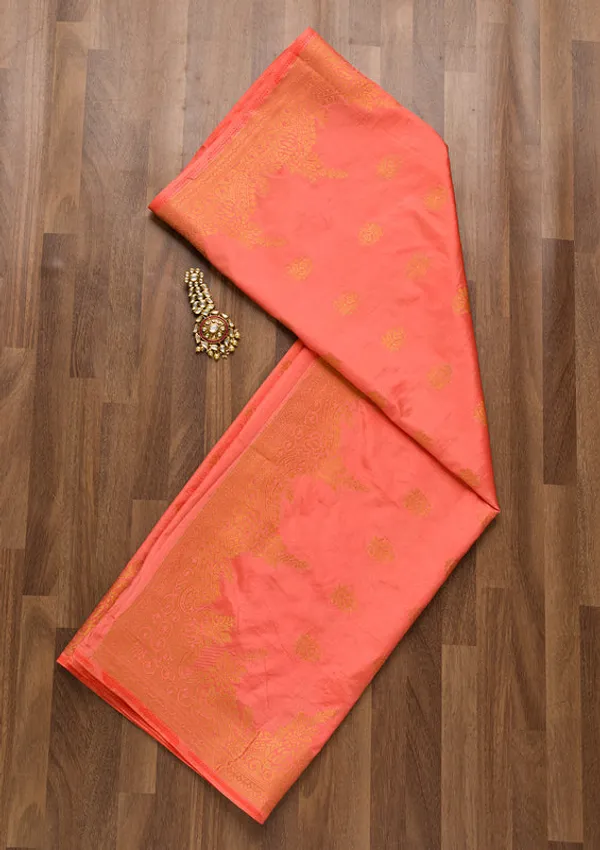 Peach_Zariwork_Raw_Silk_Dupatta