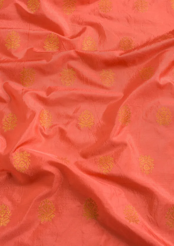 Peach_Zariwork_Raw_Silk_Dupatta