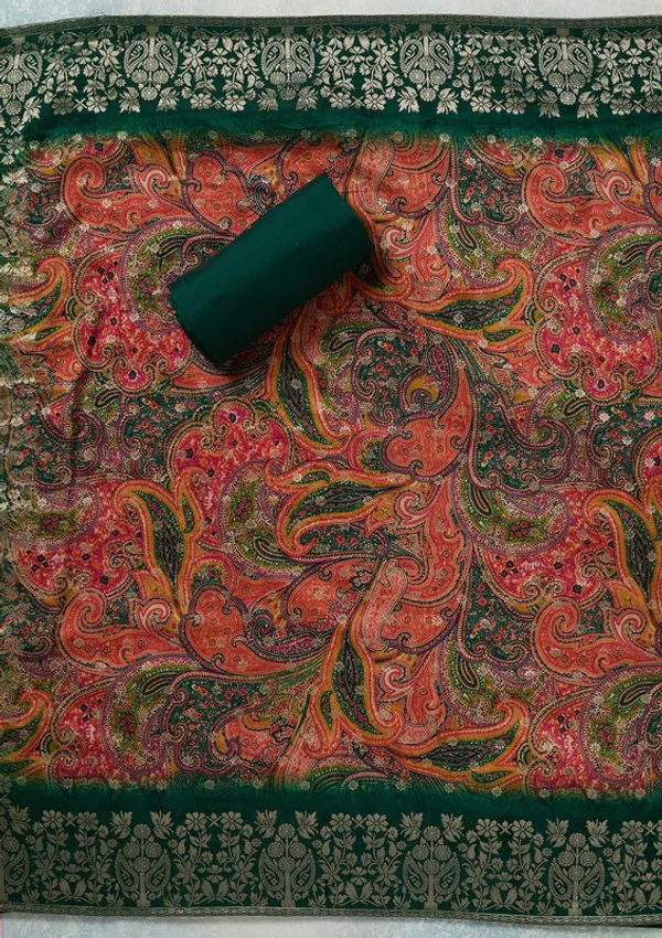Bottle_Green_Dola_Silk_Threadwork_Unstitched_Dress_Material_With_Matching_Bottom_And_Dupatta