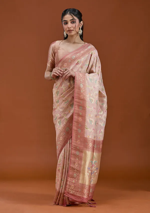 Baby_Pink_Silk_Jaal_Saree_With_Matching_Blouse_Piece