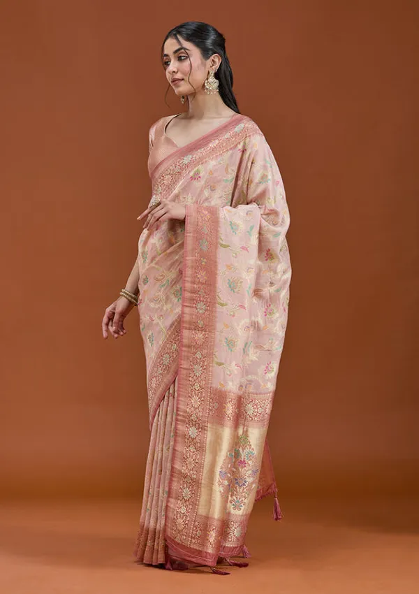 Baby_Pink_Silk_Jaal_Saree_With_Matching_Blouse_Piece