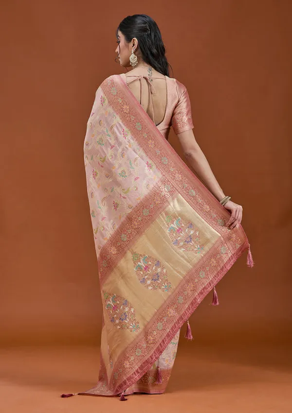 Baby_Pink_Silk_Jaal_Saree_With_Matching_Blouse_Piece