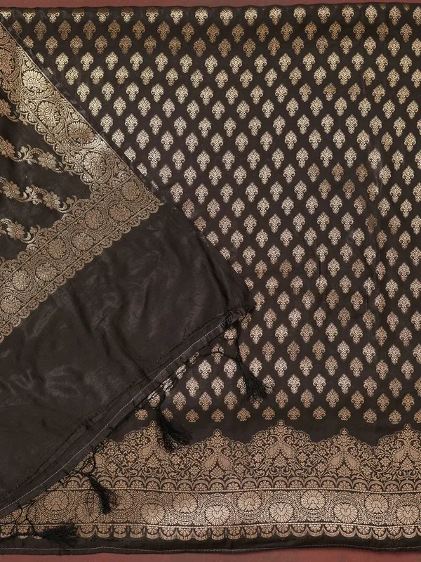 Black_Zariwork_Gold_Banarasi_Unstitched_Salwar_Suit