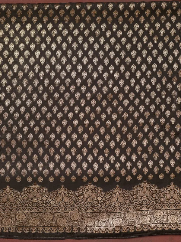 Black_Zariwork_Gold_Banarasi_Unstitched_Salwar_Suit