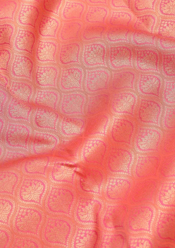 Peach_Zariwork_Pure_Silk_Saree