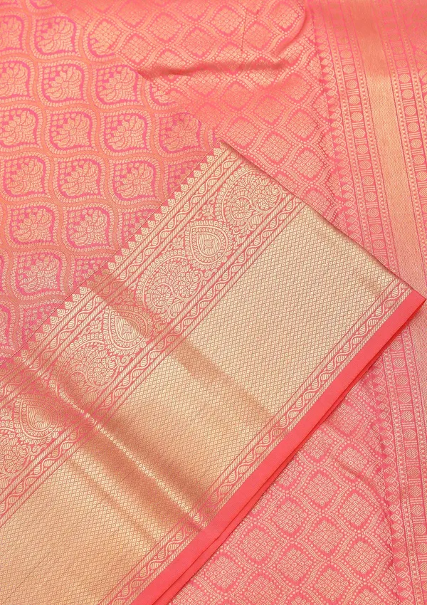 Peach_Zariwork_Pure_Silk_Saree
