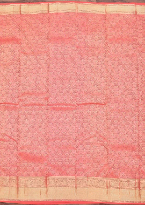 Peach_Zariwork_Pure_Silk_Saree