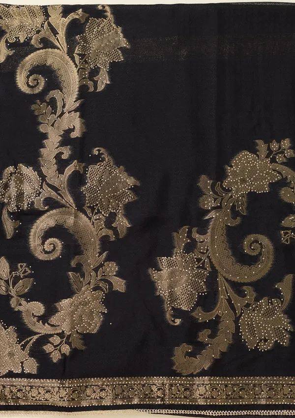 Black_Zariwork_Gold_Dola_Silk_Unstitched_Salwar_Suit